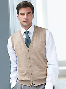 Peter Hahn - High-quality knitted waistcoat in pure new wool